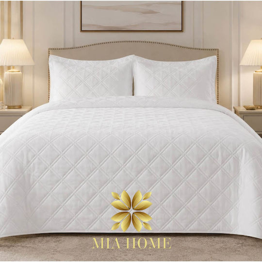 Mia Home Κουβερλί Υπέρδιπλο Diamond White 220x240cm