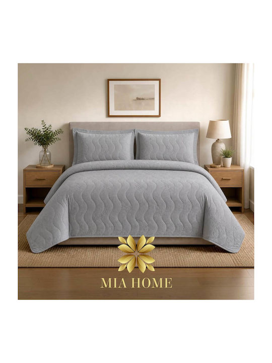 Mia Home Set Tagesdecken Übergröße Dunkelgrau 220x240cm 3Stücke