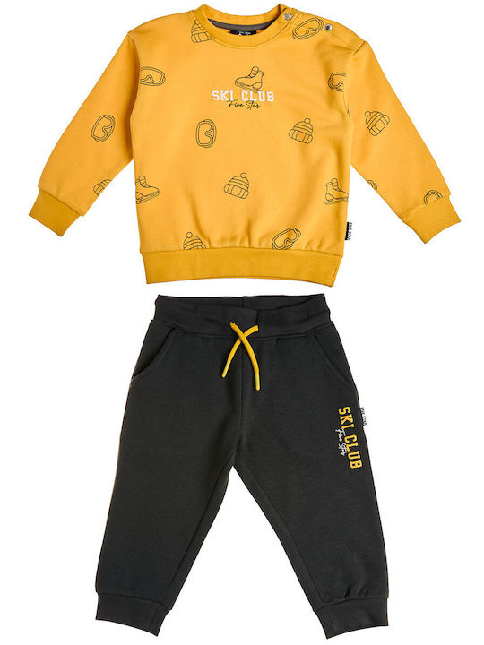 Kids Sweatpants Set With Top Yellow