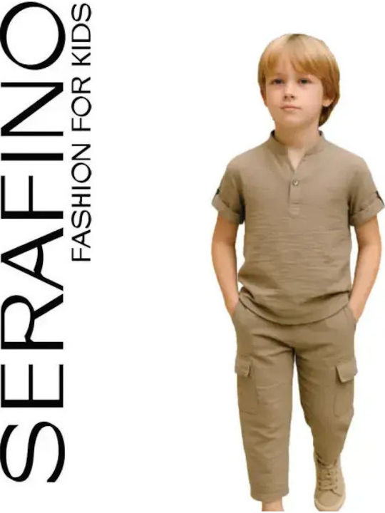 Kids Sweatpants Set Brown 2 Pieces