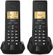 Gigaset Pure 200 Cordless Phone Duo with Greek Menu Black