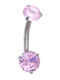 Surgical Belly Button Piercing Earring from Gold Plated Steel Pink