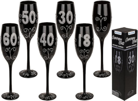 Out of the Blue 30 Champagner Kelch Glas Schwarz
