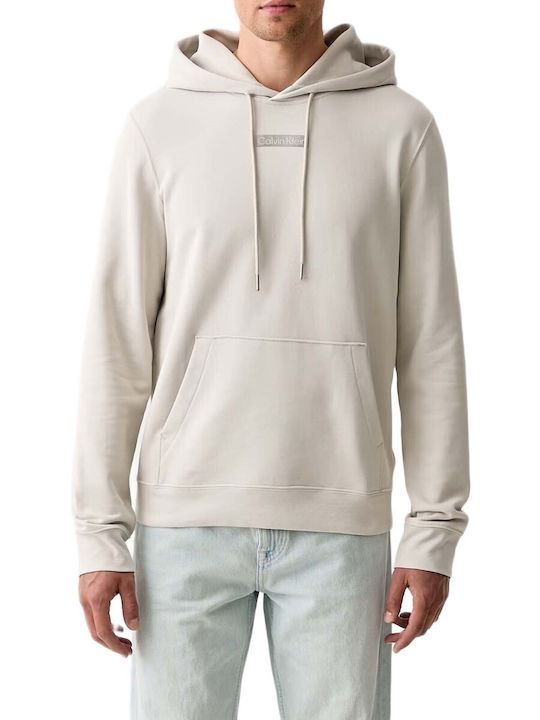 Calvin Klein Суитшърт с Качулка Бежов