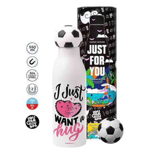 Koupakoupa I Just Want A Hug Stainless Steel Thermos Bottle 550ml Soccer Ball