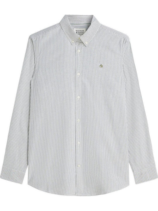 Scotch & Soda Мъжка Риза Стандартна Кройка Sky Captain Райе
