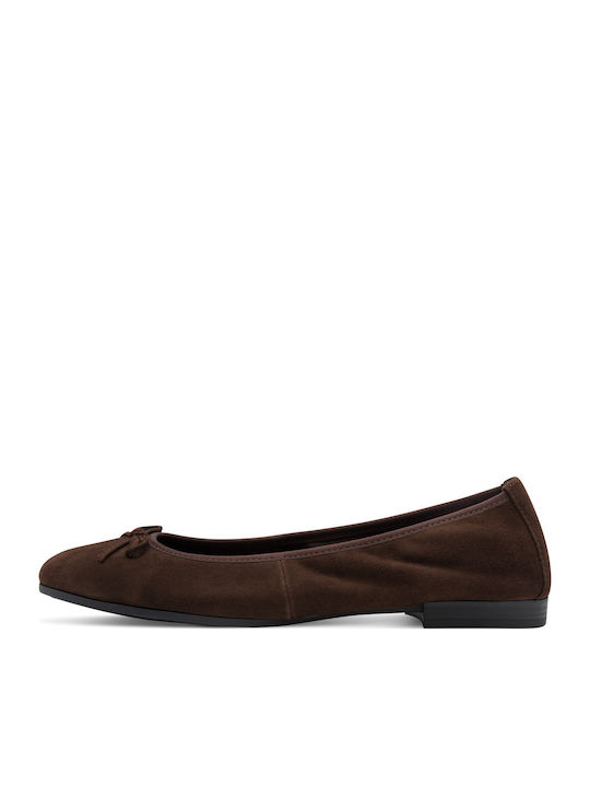 Tamaris Suede Women's Ballerina Shoes in Brown ...