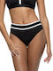 Bikinihosen Slip Hohe Taille Schwarz