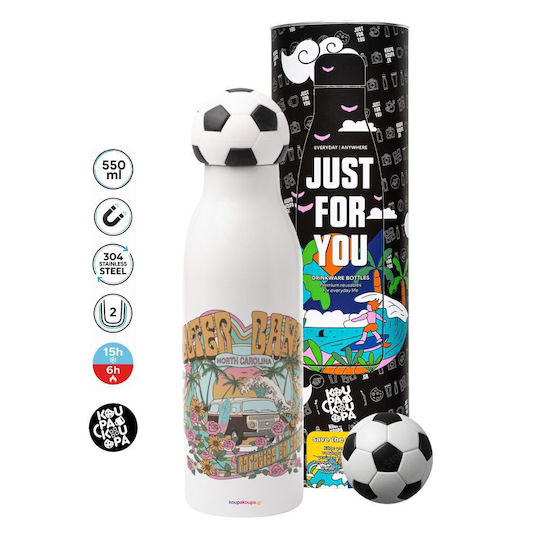 Koupakoupa Outerbanks Paradise On Earth Stainless Steel Thermos Bottle 550ml Soccer Ball