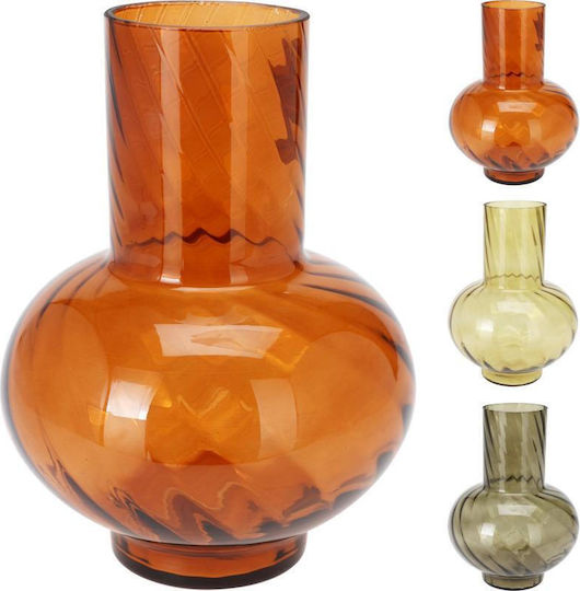 Koopman Decorative Vase Glass Brown 17x17xH23cm