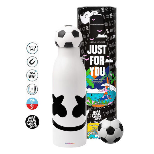 Koupakoupa Marshmello Thermos Bottle Stainless Steel 550ml Soccer Ball KP 5244