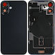 Apple Iphone 16 Back Glass Large Hole + Lens + Magsafe + Nfc Black Oem Logo