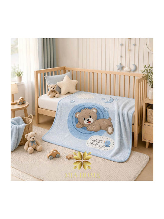 Mia Home Одеяло За Детско Легло Велур Синьо 110x140см