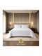 Mia Home Super-Double Bed Sheets Set With Rubber Hugger 160x200+35cm White 4 Pieces