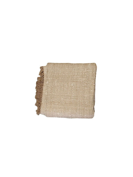 Rectangular Cotton Beige Living Room Rug 120x180cm