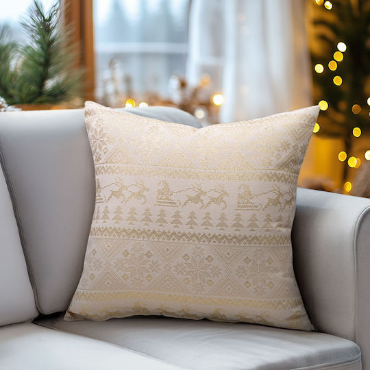 Beauty Home Față de Pernă Jacquard Tradițională Aurii Cu Modele 45 X 45 Cm