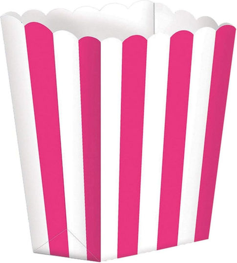 Party Geschirr Popcorn-Box 9,5x13,5cm Rüsch Fuchsia 5 Stücke M377551103