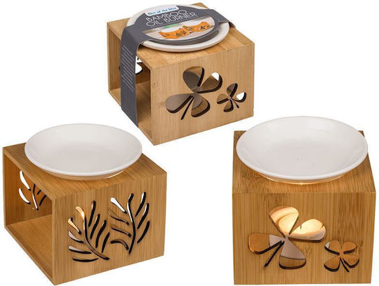 Bambus-Ölbrenner 12x12cm Raumdüfte Blätter