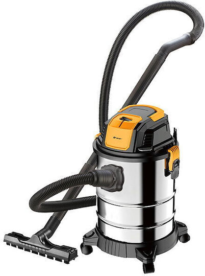 Tracer Wet-Dry Vacuum 1300W with Stainless Steel Drum 20lt Grey
