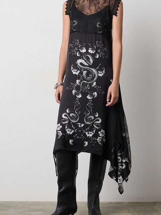 Rochie-cămașă Midi de Vară Neagră