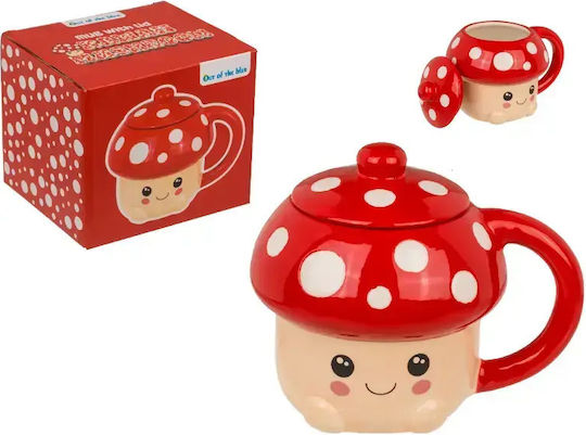 Out of the Blue Kawaii Гъба Керамична Чаша с Капак Бяла 440ml