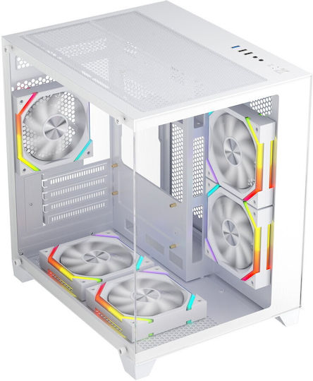1STPLAYER BV5 Gaming Mini Tower Carcasă PC cu Deschidere Laterală Albă