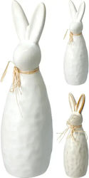 Porzellan Kaninchen Mit Bastband 23cm Weiß