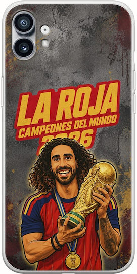 La Roja Campeones Del Mundo Marc Cucurella Nothing Phone 1 Flexible TPU Transparent Silicone Case
