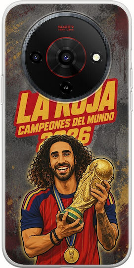 Калъф La Roja Campeones Del Mundo Marc Cucurella Zte Blade A76 5g Гъвкав Tpu Прозрачен Силикон