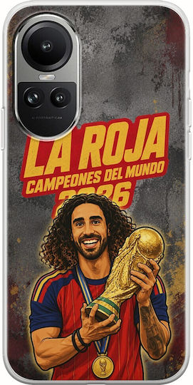 Калъф La Roja Campeones Del Mundo Marc Cucurella Oppo Reno 10 Pro 5g Гъвкав TPU Прозрачен Силикон