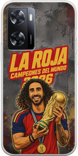 Калъф La Roja Campeones Del Mundo Marc Cucurella Oppo A57s Гъвкав TPU Прозрачен Силикон