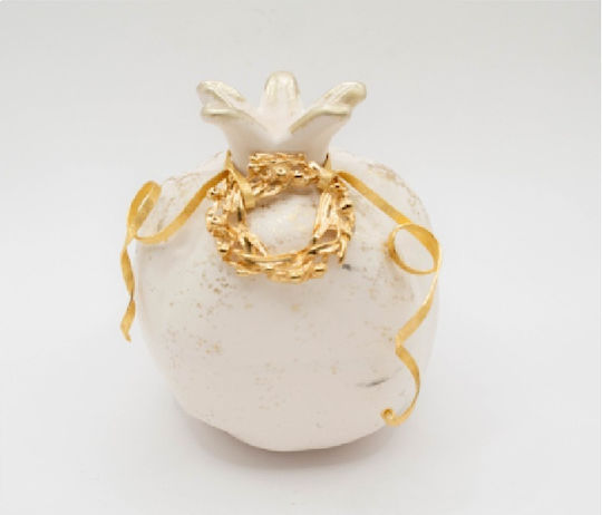 Hängender Glücksbringer Granatapfel Keramik 11x13cm
