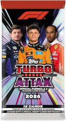 Topps F1 Turbo Attax 2026/7 Pachet de Cartonașe Jocuri de Cărți 12 Cartonașe