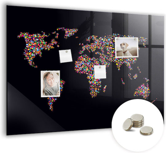 Magnetische Pinnwand Weltkarte Gefertigt Punkte Mit Magnet 100x70