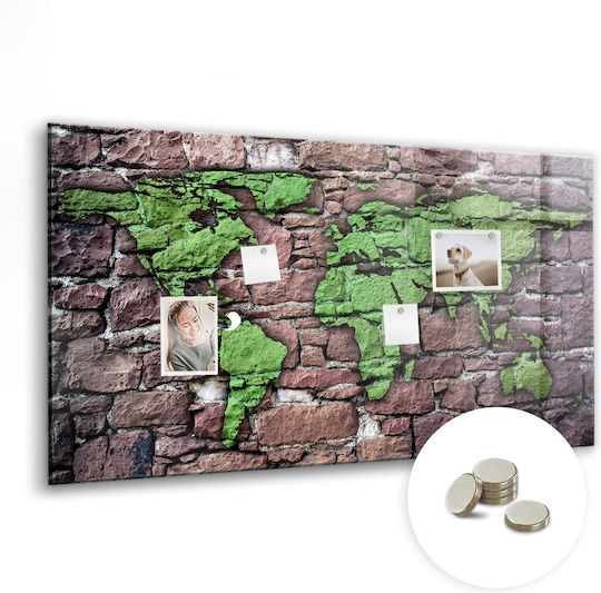 Magnetische Pinnwand Weltkarte Backstein Mit Einem Magneten 120x60