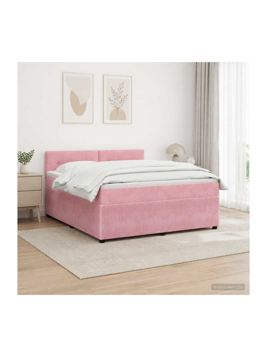 Doppelbett Bezogen mit Samt Rosa mit Lattenrost...
