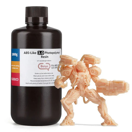 Elegoo Resin για 3D Printer Μπεζ 1kg