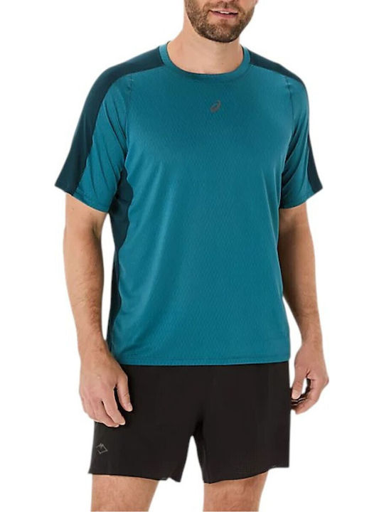ASICS Sportliches Herrenbluse Kurzarm Blau