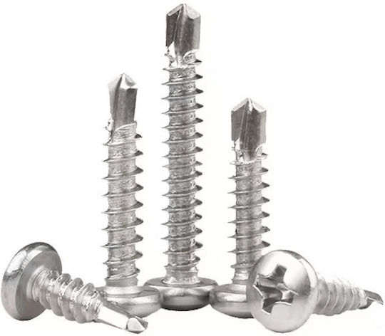 Inox Cross Drilling Screw M4.2 Diameter and 19mm Length Hardcase Set 100 Pieces Psomaki