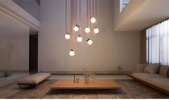Sun Light Κρεμαστό Φωτιστικό Μαύρο LED με Ρυθμιζόμενο Λευκό Φως Μπάλα 10x10εκ.