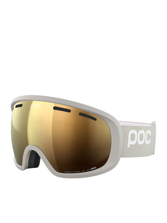 Poc Masca Ski Si Snowboard Adulți Gri Cu Lentilă Oglindă În Culoare Gri