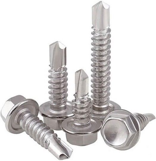 Inox Selbstschneidende Sechseck Inox Schraube mit Durchmesser M5.5 und Länge 80mm 100 Stück