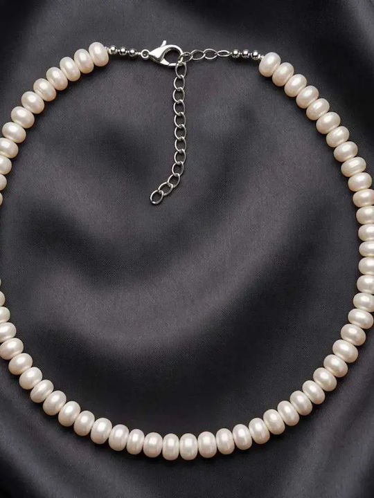 Bode Necklace Made of Steel with Pearls