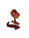 Kalliopi Silver Handmade Tabletop New Year's Lucky Charm Little Red Tree Made of Glass 2027 8x12cm