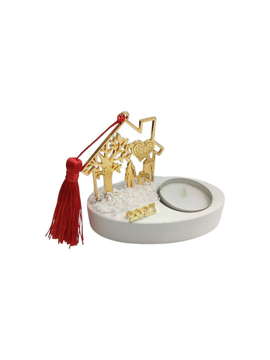 Kalliopi Silver Handgefertigter Tisch Glücksbringer Startseite Gold aus Stein 2027