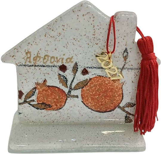 Kalliopi Silver Handmade Tabletop New Year's Lucky Charm Home White Glass 2027 10x11cm
