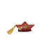Kalliopi Silver Handmade Tabletop New Year's Lucky Charm Red Glass Boat 2027 6x11cm