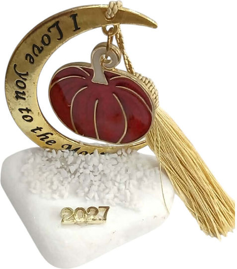 Kalliopi Silver Χειροποίητο Επιτραπέζιο Γούρι Κολοκύθα Κόκκινο από Πέτρα 2027