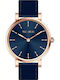 Paul Lorens Womens Watch 28mm Battery With Navy Blue Leather Strap