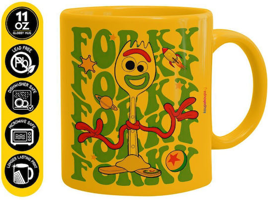 Koupakoupa Forky Cană Ceramică Galbenă 330ml